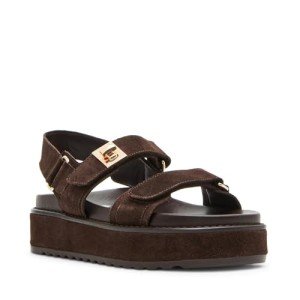 Steve Madden Women's Bigmona Brown Suede Sandal