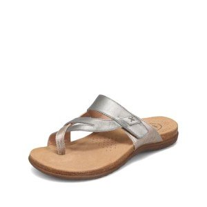 Taos Women's Grey Metallic Sandal, Size 10
