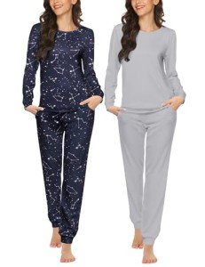 Ekouaer Women's Long Sleeve Pajama Set with Pockets