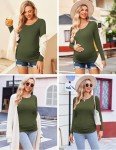 Ekouaer Women's Long Sleeve Maternity T-Shirt Set