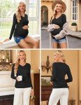 Ekouaer Women's Maternity Long Sleeve Tunics - 3 Pack