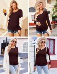 Ekouaer Women's Long Sleeve Maternity T-Shirt Set