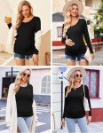 Ekouaer Women's Long Sleeve Maternity T-Shirt Set