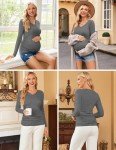 Ekouaer Women's Maternity Long Sleeve Tunics - 3 Pack