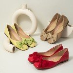 Beige Square Toe Flats for Women