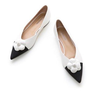 Chic Pointed Toe White Flats for Women
