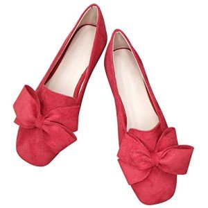 Women's Red Square Toe Slip-On Loafers Size 10