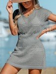 CUPSHE Gray Crochet Swim Cover-Up Dress