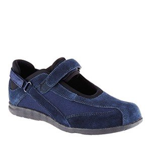 Navy Suede Stretch Mary Jane Flats for Women