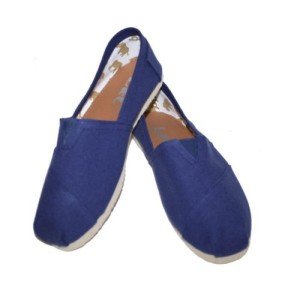 Classic Navy Canvas Slip-On Flats for Women