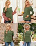 Ekouaer Women's 3-Pack Nursing Long Sleeve Tops