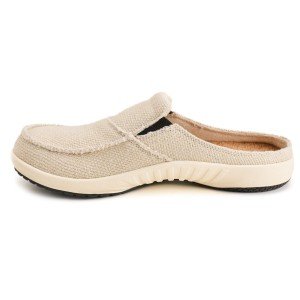 Beige Canvas Loafer Clog Slip-On House Shoes