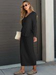ANRABESS Women's Black Sweater Skirt Set 2024