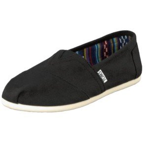 TOMS Women's Black Canvas Slip-On Alpargata Flats