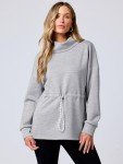 ANRABESS Women's Turtleneck Hooded Pullover Sweatshirt