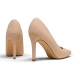 DREAM PAIRS Women's Nude Pointed Toe High Heels