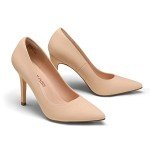 DREAM PAIRS Women's Nude Pointed Toe High Heels