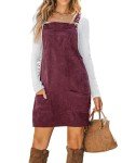 CUPSHE Women’s Corduroy Mini Fall Dress - Wine Red