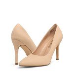 DREAM PAIRS Women's Nude Pointed Toe High Heels