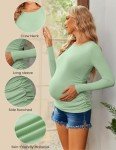 Ekouaer Women's Maternity Long Sleeve Tee Tops