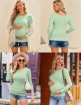 Ekouaer Women's Maternity Long Sleeve Tee Tops