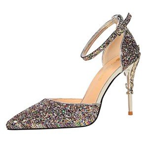 Sequin Strappy Stiletto High Heel Party Sandals