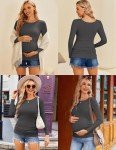 Ekouaer Women's Maternity Long Sleeve Tee Tops