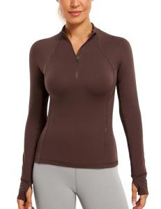 Half Zip Long Sleeve Workout Pullover for Women