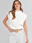 ANRABESS Women's Mock Neck Sleeveless Sweater Vest