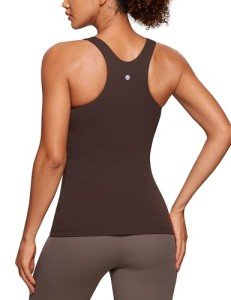 High Neck Fitness Tank Top with Built-In Bra