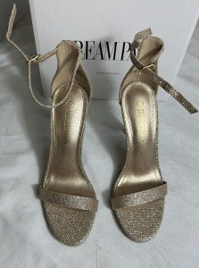 Dream Pairs Gold Glitter High Stiletto Heels