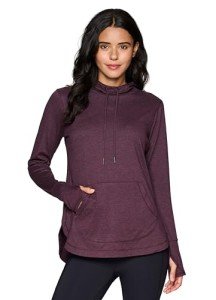 Plum Heather Buttery Soft Hooded Running Top