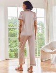Ekouaer Women's Silk Satin Pajama Set - 2 Pack