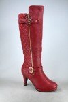 Women's Knee High Buckle Zip Heeled Boots
