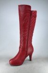 Women's Knee High Buckle Zip Heeled Boots