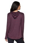 Plum Heather Buttery Soft Hooded Running Top