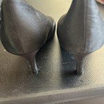 Nina New York Black Satin Open Toe Heels