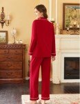 Ekouaer Women's Soft Cotton Pajama Set, Red