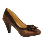 Croc Accent Bowtie Cuban Heel Pumps for Women
