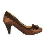 Croc Accent Bowtie Cuban Heel Pumps for Women