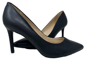 Nine West Etta Black Leather Comfort High Heels 8
