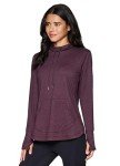 Plum Heather Buttery Soft Hooded Running Top