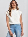 ANRABESS Women's Mock Neck Sleeveless Sweater Vest