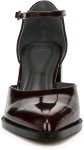 Franco Sarto Burgundy Leather Ankle Strap Pumps