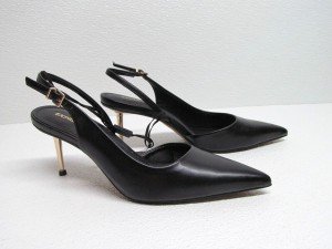 Sleek Black Pointed Toe Slingback Pumps Size 8M