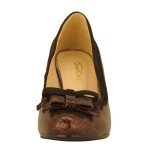Croc Accent Bowtie Cuban Heel Pumps for Women
