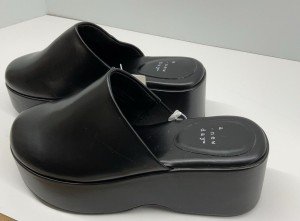 Women's A New Day Black Wedge Mules Shoes