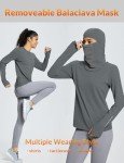 Women's Fleece Running Top with Balaclava - Dark Grey