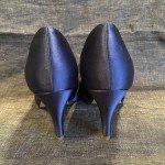 Navy Blue Rhinestone Peep Toe Heels, Size 9