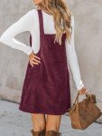 CUPSHE Women’s Corduroy Mini Fall Dress - Wine Red